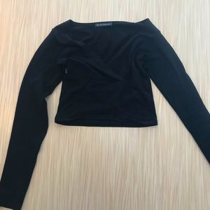 Brandy Melville Black Cropped Long Sleeve